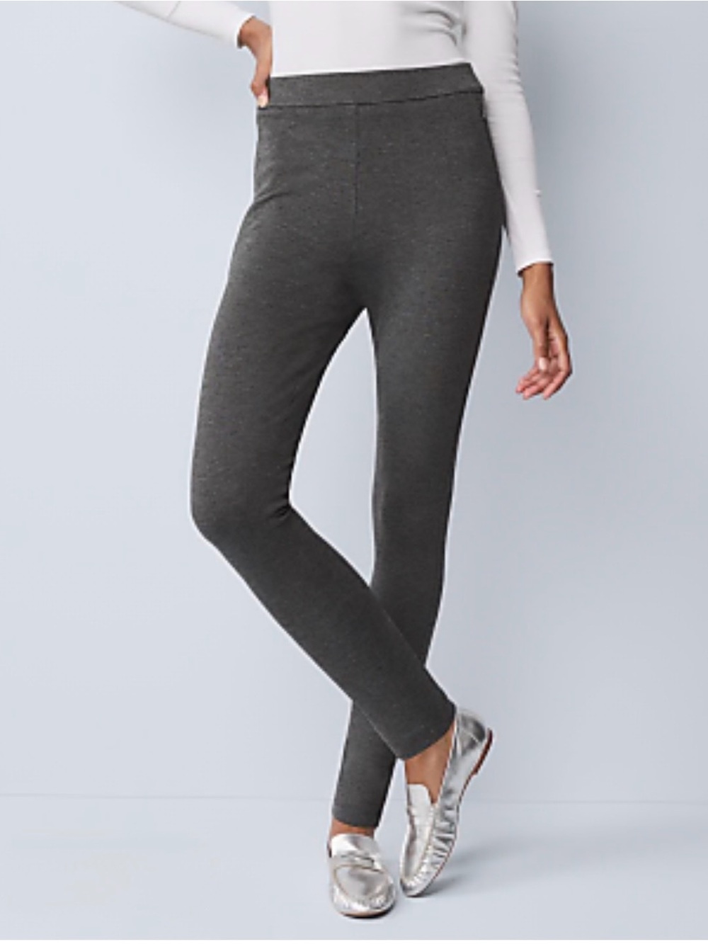 Ann Taylor Dark Charcoal Gray stretch Leggings Medium